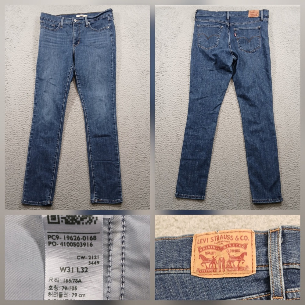 Levi's 311 Shaping Skinny Jeans Womens 31x32‎ Maui Views Dark Wash Denim EUC